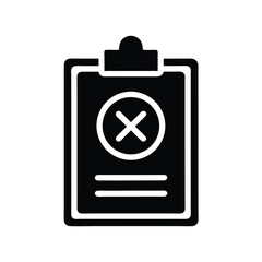 Fototapeta premium Black Clipboard With Text Lines and Downward Arrow on Transparent Background