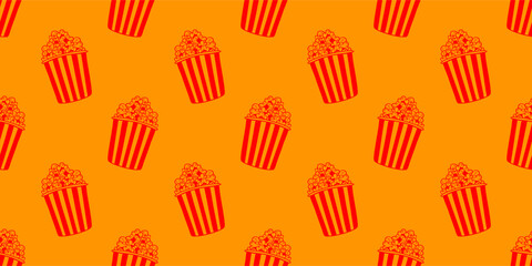 Popcorn pattern for packaging snacks. Popcorn fluffy flakes pattern. Popcorn Background pattern. doodle popcorn. popcorn seamless pattern background.