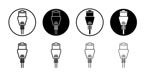 ethernet cable plug icon Flat illustration sign