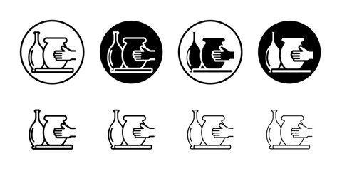 Handmade pottery icon Flat illustration sign