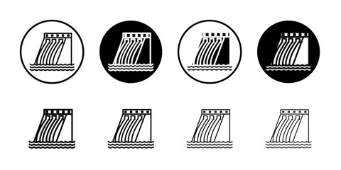 Hydroelectric dam icon Flat illustration sign