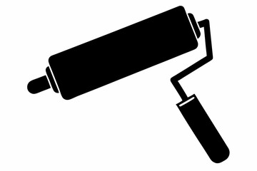 paint roller silhouette vector illustration