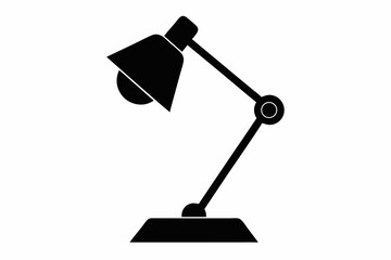 desk lamp silhouette vector illustration