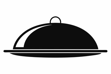 Serving Tray Silhouette Vector Illustration