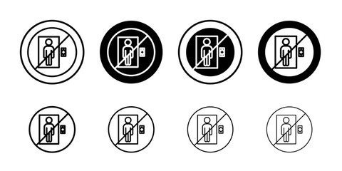 No Elevator Sign icon Flat illustration sign