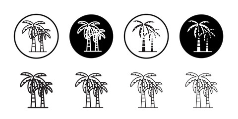 Palm tree icon Flat illustration sign