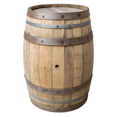 Wooden barrel on transparent background