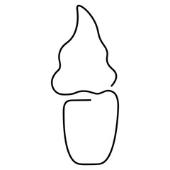 Continuous Ice Cream Line Art