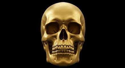 Golden Skull Design Element - Symbolic representation of mortality, wealth, power, mystery, and the passage of time. A striking for design projects