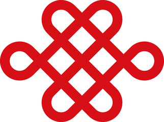 SVG Vector illustration of a traditional Chinese red knot or braided rope. decorative item during Lunar New Year and festive occasions, it symbolizes good luck, unity, and protection in China