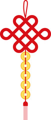 SVG Vector illustration of a traditional Chinese red knot or braided rope. decorative item during Lunar New Year and festive occasions, it symbolizes good luck, unity, and protection in China