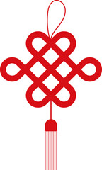 SVG Vector illustration of a traditional Chinese red knot or braided rope. decorative item during Lunar New Year and festive occasions, it symbolizes good luck, unity, and protection in China