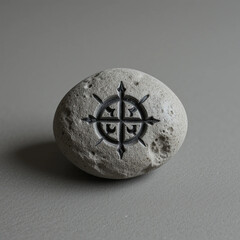 illustration of a picture of rocks with mysterious symbols on their surface 