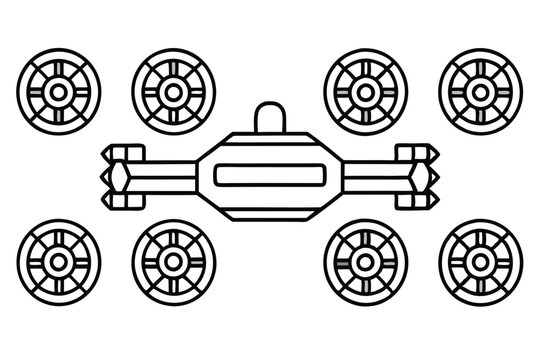 velocityhauler rx8 line art detailed japanese rotary engine sketch