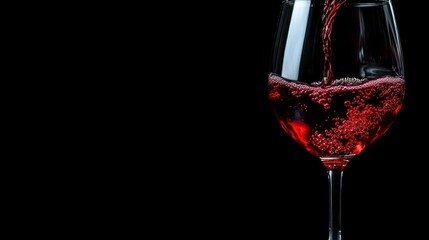 Red wine pouring into glass