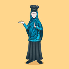 character of a muslim woman restaurant waitress