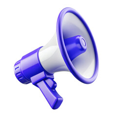 3D Blue Megaphone for Announcements