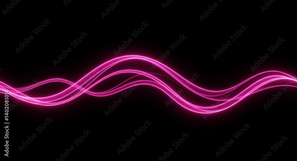 Canvas Prints pink wave abstract background - abstract of flowing pink waves on a black background. perfect for we