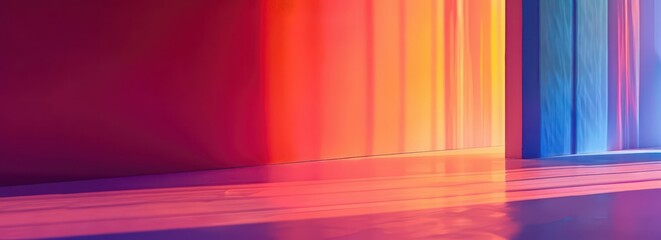 A vibrant play of colors and shadows creating an abstract, artistic atmosphere.
