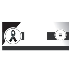 Black mourning ribbon Awareness Banner for social post 