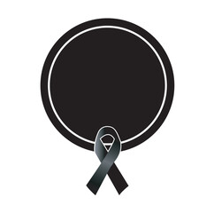 Black mourning ribbon Awareness Ribbon for social post 