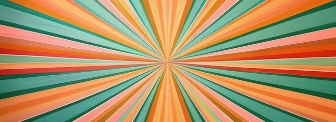 A vibrant, radial design featuring colorful lines radiating from the center.