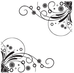 Floral Corner Creative illustration clip art