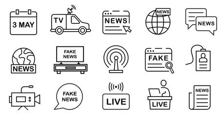 World Press Freedom Day icon set
