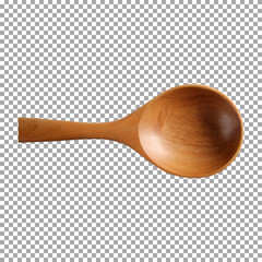 Top view Wooden spoon, Natural Bamboo Spoon for Kitchen Use on transparent background, png, psd
