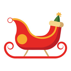 Christmas sleigh isolated on white background 