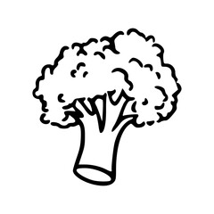 broccoli head line art