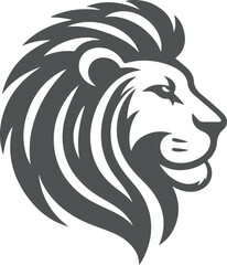 lion head tattoo vector right view.