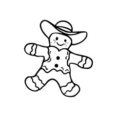 cowboy gingerbread man outline