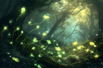 Fototapeta premium forest at night