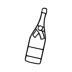 hand-drawn champagne bottle vector sketch