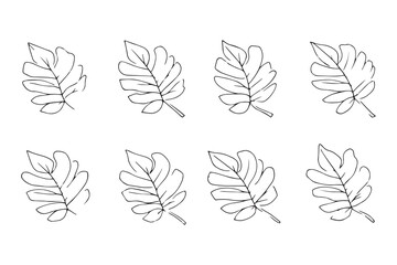 Banyan leaf line art