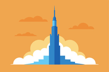 vector illustration of mosque in the sky