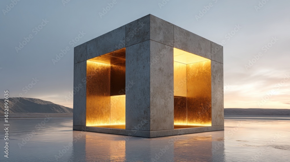 Aufkleber a concrete structure with light coming from the top illustrating modern architecture and technology 