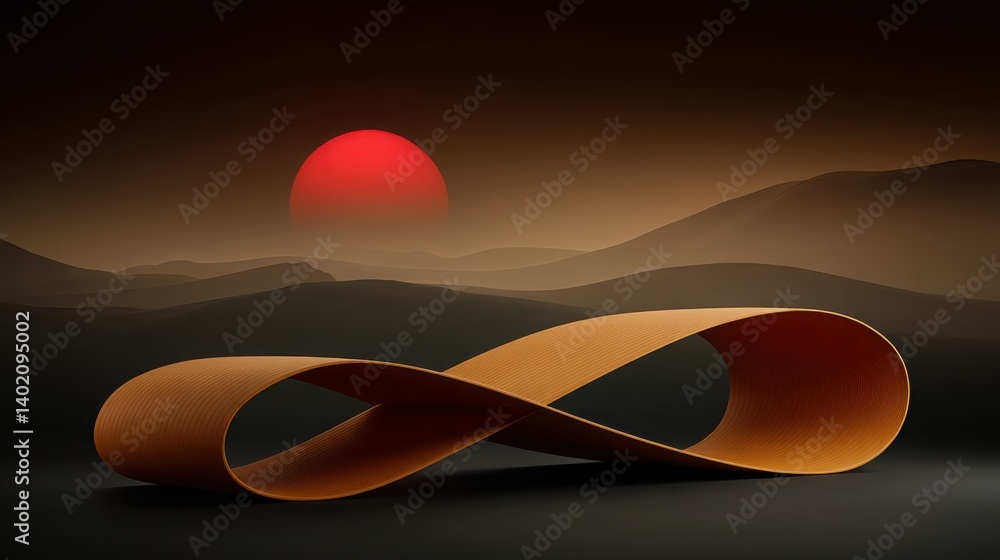 Aufkleber mesmerizing visual of red and orange infinity symbolizing money flowing between two suns in a cosmic