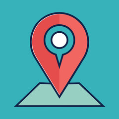 GPS navigation-illustration-whit-solid-colour-outline.  