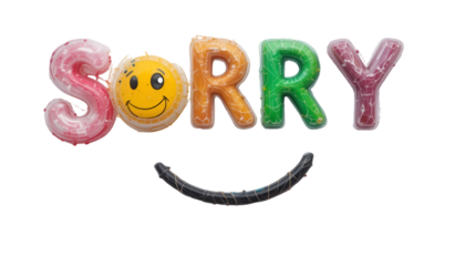 colourful font letter sorry White background remove victor