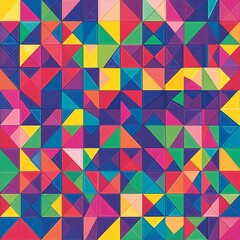 Obraz premium A Kaleidoscope of Geometric Harmony A Vibrant Mosaic of Abstract Triangles