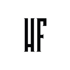 HF monogram logo design letter text name symbol monochrome logotype alphabet character simple logo