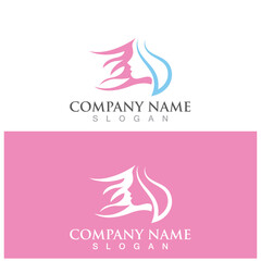 Fototapeta premium beauty woman logo and vector template