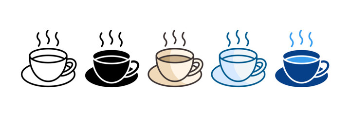 Hot Drink Icon Set Multiple Style Collection
