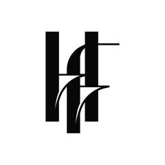 HF monogram logo design letter text name symbol monochrome logotype alphabet character simple logo