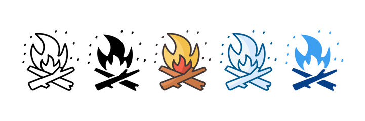 Bonfire Icon Set Multiple Style Collection