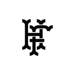 HF monogram logo design letter text name symbol monochrome logotype alphabet character simple logo