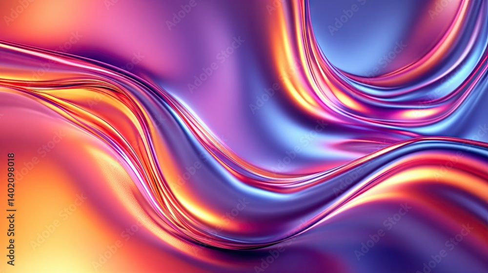 Aufkleber a vibrant abstract image showcasing flowing waves of colorful fabric. shimmering with iridescent hue