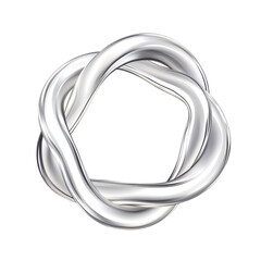 Silver abstract knot design elegant curves and lines modern art